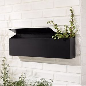 West Elm Black Metal Sleek Outdoor Mailbox